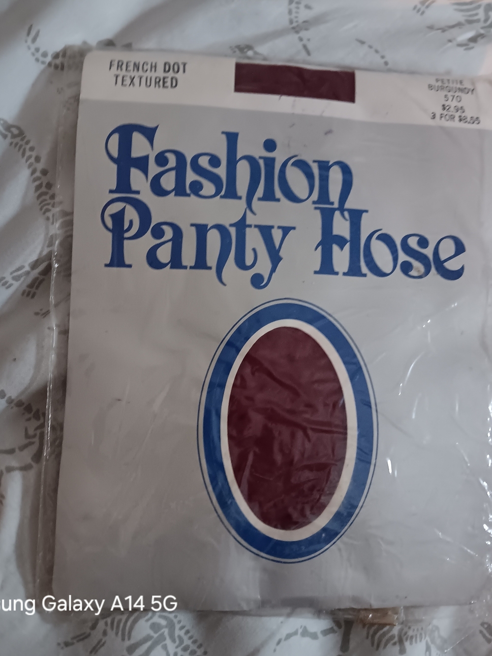 Panty Hose - Burgundy French Dot Textured